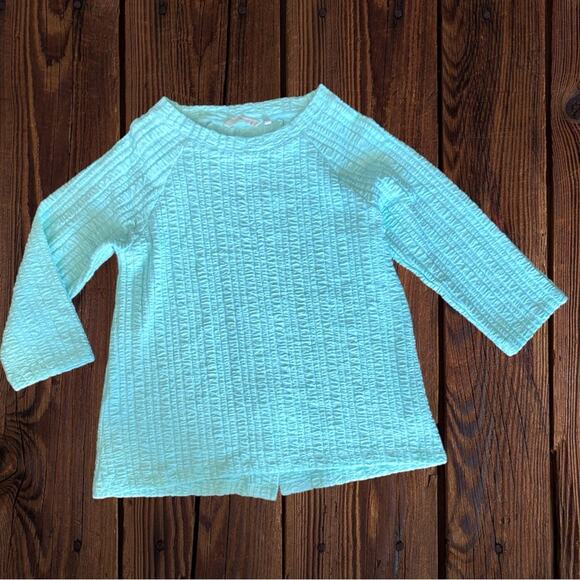 Softsurroundings Womens Seaside Inspired | Goldie Tunic Top Fair Aqua - Picture 3 of 9